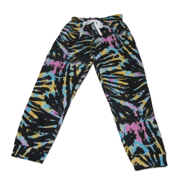 Derek Heart Fleece Jogger Cuff Sweatpants Black Multi NEW size M - Picture 1 of 2